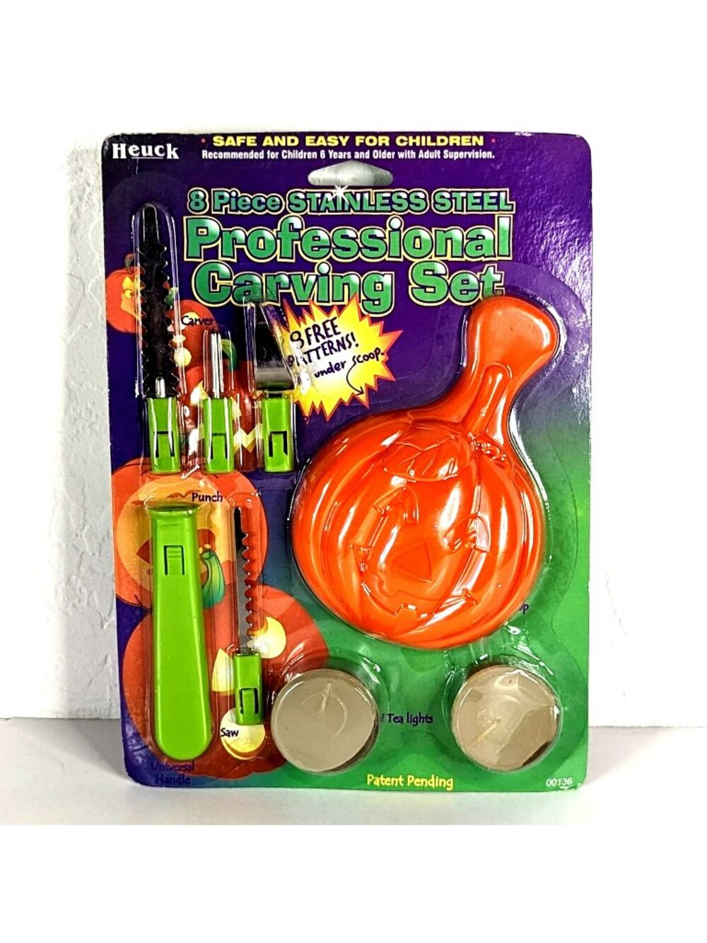 Vintage Heuck 8 Piece Stainless Steel Professional Halloween Pumpkin Carving Set